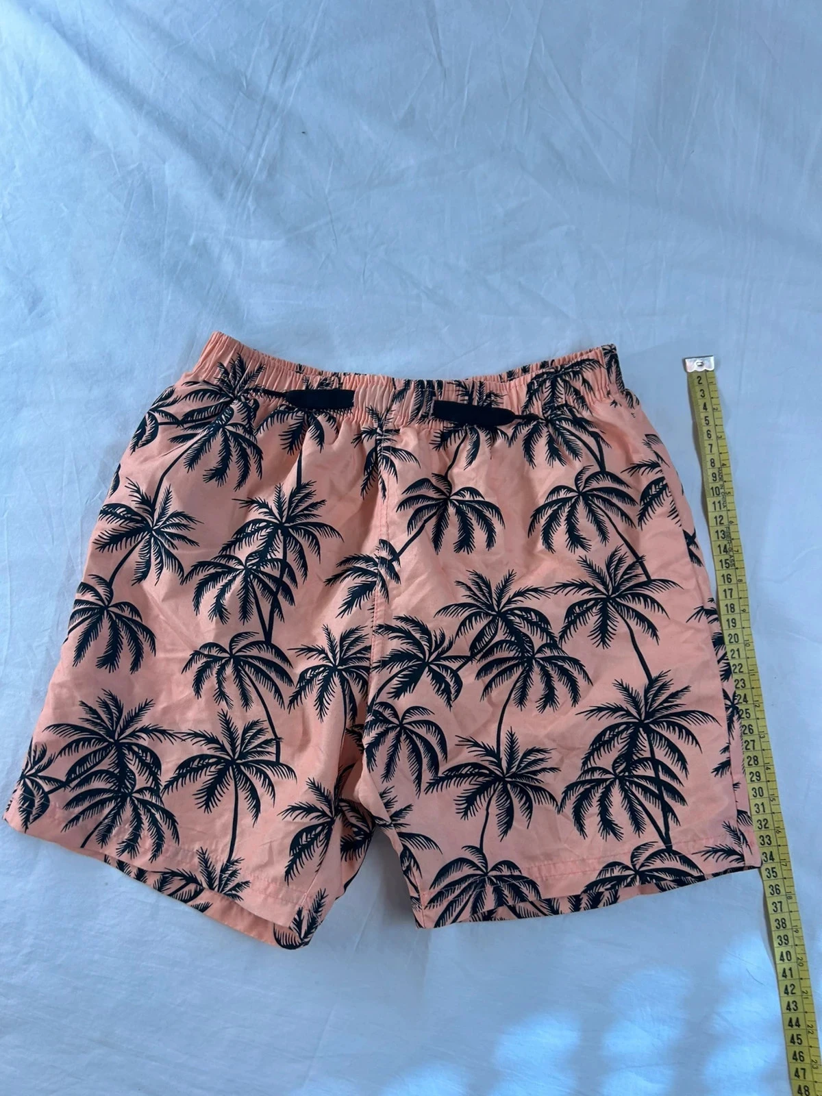 Short maillot de bain abricot et noir